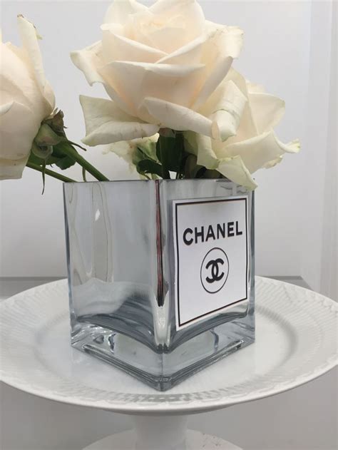 chanel glass flower vase|new Chanel flower rhinestone bangle.